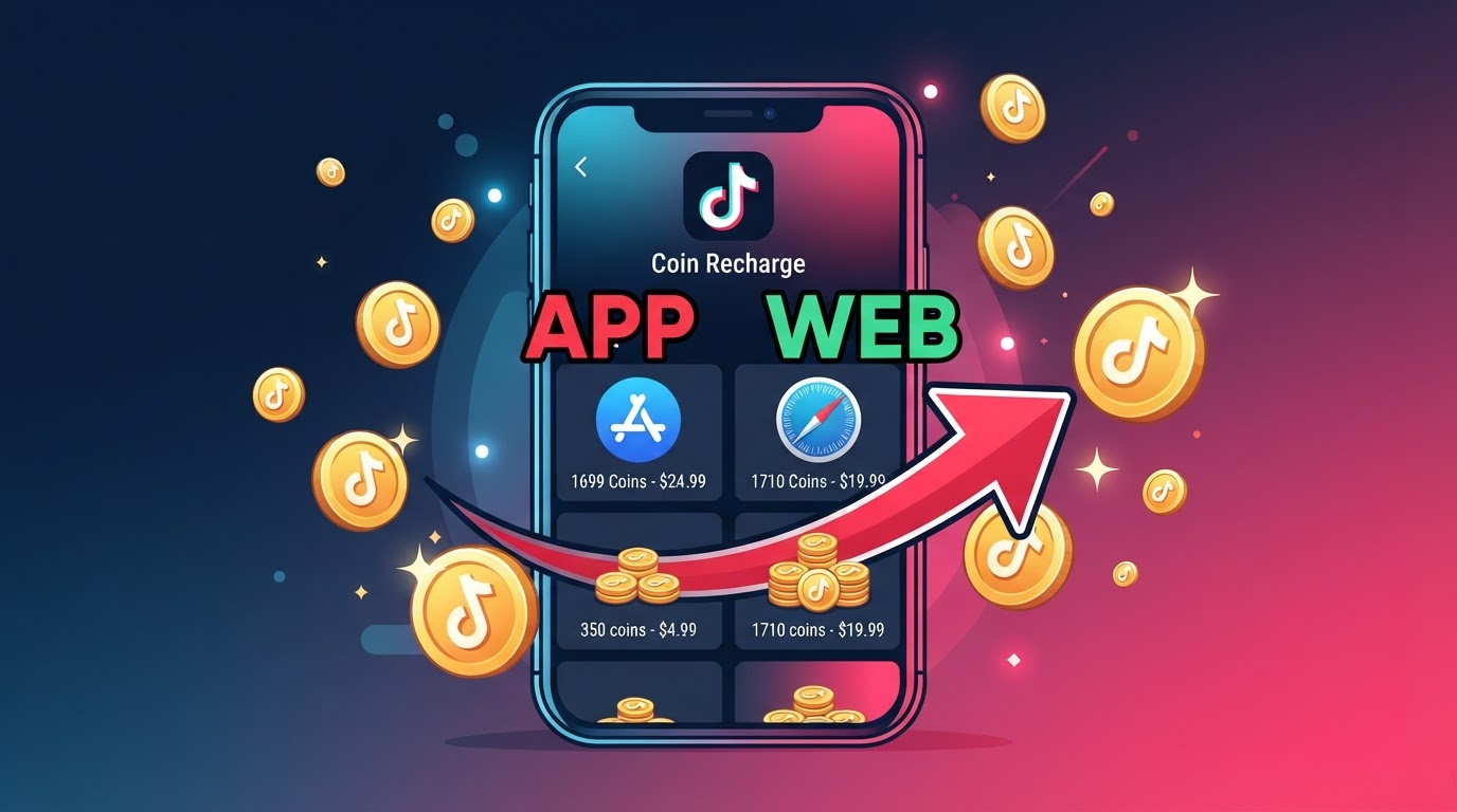 TikTok App 內購 vs 網頁版儲值價格比較